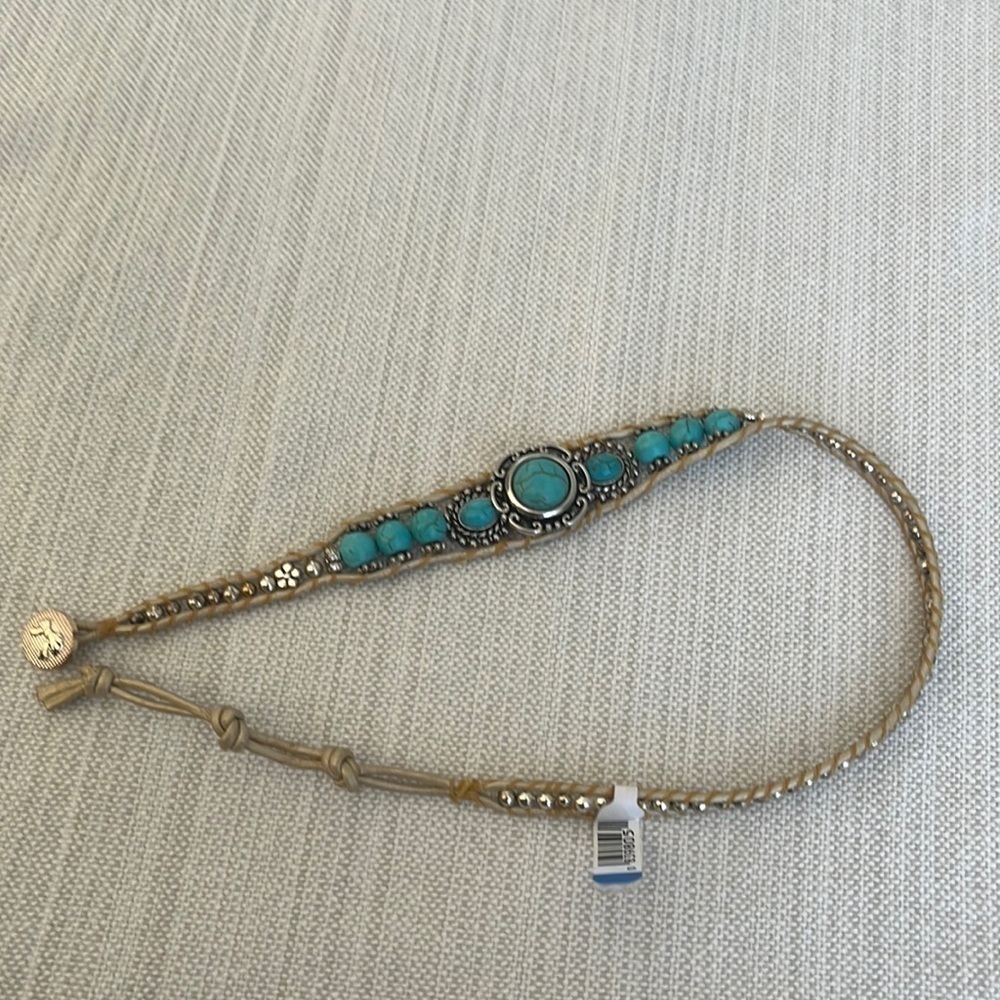 Turquoise’s choker 17 inch long adjustable handmade necklace never used